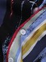 Herren Brust Taschen Gestreift Baumwolle Shirts