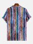 Herren Gestreifte Bluse mit Hemdkragen