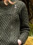 Grün Langarm Normal Baumwolle-Gemisch Jacquard Pullover