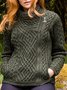 Grün Langarm Normal Baumwolle-Gemisch Jacquard Pullover