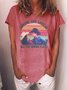 Damen Kurzarm T-Shirts T-Shirt Sommer Buchstabe Baumwollmischung Rundhals Täglich Ausgehen Lässig Oberteile