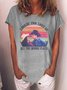 Damen Kurzarm T-Shirts T-Shirt Sommer Buchstabe Baumwollmischung Rundhals Täglich Ausgehen Lässig Oberteile