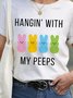 Damen Print Kurzarm T-Shirts T-Shirt Rundhals Lässig Sommer Oberteile