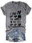 Damen Buchstabe Kurzarm T-Shirts T-Shirt V-Ausschnitt Lässig Sommer Oberteile