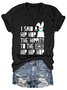 Damen Buchstabe Kurzarm T-Shirts T-Shirt V-Ausschnitt Lässig Sommer Oberteile