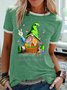 Damen Buchstabe Kurzarm T-Shirts T-Shirt Rundhals Lässig Sommer Oberteile