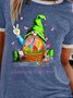 Damen Buchstabe Kurzarm T-Shirts T-Shirt Rundhals Lässig Sommer Oberteile
