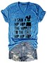 Damen Buchstabe Kurzarm T-Shirts T-Shirt V-Ausschnitt Lässig Sommer Oberteile