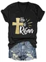 Damen Buchstabe Kurzarm T-Shirts T-Shirt V-Ausschnitt Lässig Sommer Oberteile