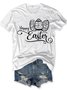 Damen Buchstabe Kurzarm T-Shirts T-Shirt Rundhals Lässig Sommer Oberteile