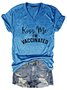 Damen Kurzarm T-Shirts T-Shirt Sommer Buchstabe Baumwollmischung V-Ausschnitt Täglich Ausgehen Lässig Oberteile
