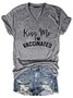 Damen Kurzarm T-Shirts T-Shirt Sommer Buchstabe Baumwollmischung V-Ausschnitt Täglich Ausgehen Lässig Oberteile
