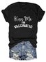 Damen Kurzarm T-Shirts T-Shirt Sommer Buchstabe Baumwolle Rundhals Strand Ausgehen Lässig Oberteile