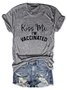 Damen Kurzarm T-Shirts T-Shirt Sommer Buchstabe Baumwolle Rundhals Strand Ausgehen Lässig Oberteile