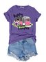 Damen Kurzarm T-Shirts T-Shirt Sommer Baumwolle Rundhals Ausgehen Lässig Oberteile