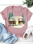 Damen Kurzarm T-Shirts T-Shirt Sommer Baumwolle Rundhals Ausgehen Lässig Oberteile
