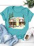 Damen Kurzarm T-Shirts T-Shirt Sommer Baumwolle Rundhals Ausgehen Lässig Oberteile