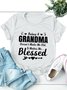 Damen Kurzarm T-Shirts T-Shirt Sommer Buchstabe Baumwollmischung Rundhals Ausgehen Lässig Oberteile