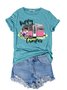 Damen Kurzarm T-Shirts T-Shirt Sommer Baumwolle Rundhals Ausgehen Lässig Oberteile