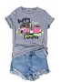 Damen Kurzarm T-Shirts T-Shirt Sommer Baumwolle Rundhals Ausgehen Lässig Oberteile