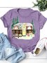 Damen Kurzarm T-Shirts T-Shirt Sommer Baumwolle Rundhals Ausgehen Lässig Oberteile