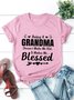 Damen Kurzarm T-Shirts T-Shirt Sommer Buchstabe Baumwollmischung Rundhals Ausgehen Lässig Oberteile