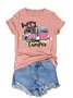 Damen Kurzarm T-Shirts T-Shirt Sommer Baumwolle Rundhals Ausgehen Lässig Oberteile