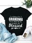 Damen Kurzarm T-Shirts T-Shirt Sommer Buchstabe Baumwollmischung Rundhals Ausgehen Lässig Oberteile