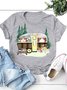 Damen Kurzarm T-Shirts T-Shirt Sommer Baumwolle Rundhals Ausgehen Lässig Oberteile