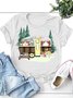 Damen Kurzarm T-Shirts T-Shirt Sommer Baumwolle Rundhals Ausgehen Lässig Oberteile