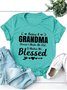 Damen Kurzarm T-Shirts T-Shirt Sommer Buchstabe Baumwollmischung Rundhals Ausgehen Lässig Oberteile