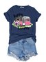 Damen Kurzarm T-Shirts T-Shirt Sommer Baumwolle Rundhals Ausgehen Lässig Oberteile