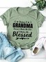 Damen Kurzarm T-Shirts T-Shirt Sommer Buchstabe Baumwollmischung Rundhals Ausgehen Lässig Oberteile