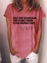 Damen Kurzarm T-Shirts T-Shirt Sommer Buchstabe Baumwollmischung Rundhals Ausgehen Lässig Oberteile