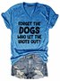 Damen Kurzarm T-Shirts T-Shirt Sommer Buchstabe Baumwollmischung V-Ausschnitt Täglich Ausgehen Lässig Oberteile