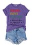 Damen Kurzarm T-Shirts T-Shirt Sommer Buchstabe Baumwolle Rundhals Ausgehen Lässig Oberteile
