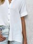 Unifarben Schalkrage  Blusen & Shirts mit Kurzarm