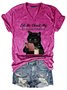 Damen Tier Kurzarm T-Shirts T-Shirt V-Ausschnitt Lässig Sommer Oberteile