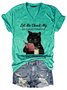 Damen Tier Kurzarm T-Shirts T-Shirt V-Ausschnitt Lässig Sommer Oberteile