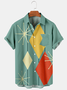 Hawaiische Retro Geometrisch Abstrakt Elemente Herren Lässig Kurzarm Bluse