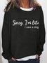 Damen Buchstabe Rundhals Lässig Frühling/Herbst Langarm Sweatshirt