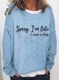 Damen Buchstabe Rundhals Lässig Frühling/Herbst Langarm Sweatshirt