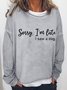 Damen Buchstabe Rundhals Lässig Frühling/Herbst Langarm Sweatshirt