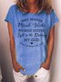 Damen Langarm T-Shirts T-Shirt Frühling/Herbst Buchstabe Baumwollmischung Rundhals Ausgehen Lässig Oberteile