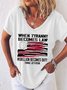 Damen Buchstabe Kurzarm T-Shirts T-Shirt V-Ausschnitt Lässig Sommer Oberteile