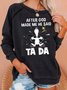 Damen Rundhals Malerei Lässig Herbst Langarm Sweatshirt