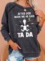 Damen Rundhals Malerei Lässig Herbst Langarm Sweatshirt