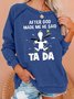 Damen Rundhals Malerei Lässig Herbst Langarm Sweatshirt