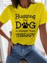 Damen Buchstabe Kurzarm T-Shirts T-Shirt Rundhals Lässig Sommer Oberteile