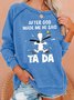 Damen Rundhals Malerei Lässig Herbst Langarm Sweatshirt